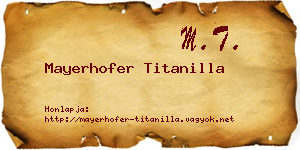 Mayerhofer Titanilla névjegykártya